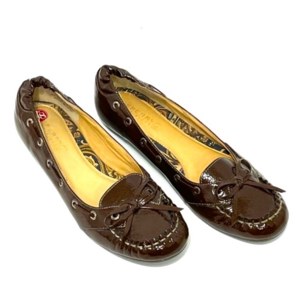 Sperry Women's Dark Brown Patent Leather Ballet Flats